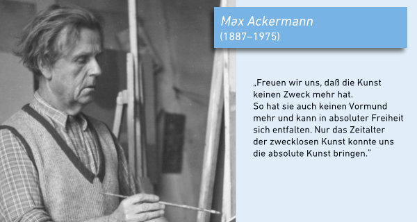 Max Ackermann in seinem Atelier in Stuttgart, 1956