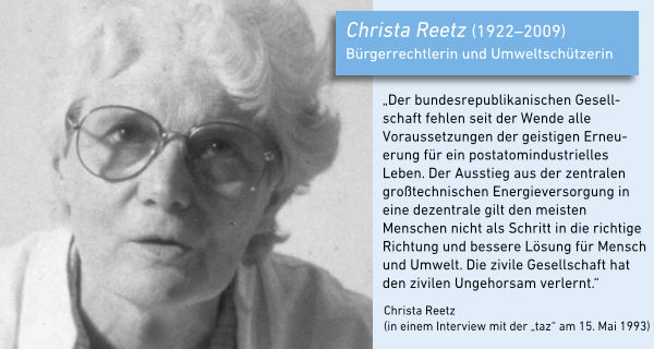 Christa Reetz (1922–2009) © Archiv Grünes Gedächtnis der Heinrich-Böll-Stiftung, Fotosammlung, Bundestagsfraktion Die Grünen (1983–1990), FO-00200-01-cp
